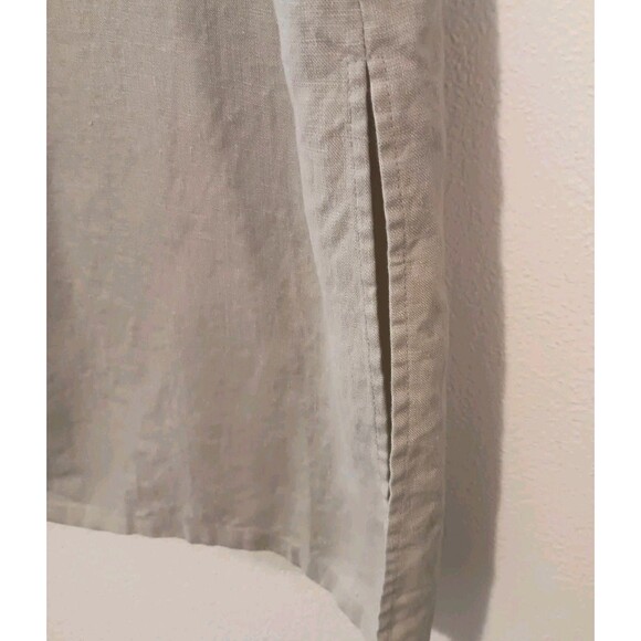 OUTFIT JPR Pure Linen Maxi Skirt M Tan Drawstring Elastic Waist Side Slit - Picture 5 of 11